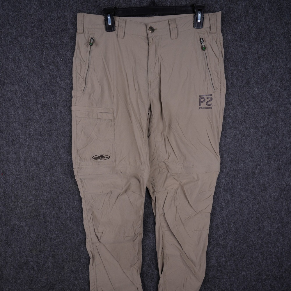 Arborwear Philmont P2 Convertible Pants Women 10W x 30L Khaki Good Zip Off Cargo